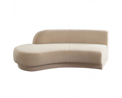 Diamond Sofa - Zelda Performance Velvet Curved Armless Sofa with One Accent Pillow Ball