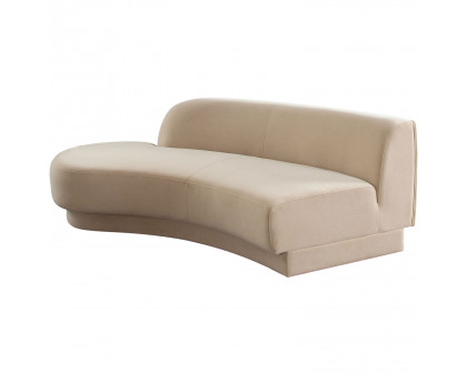 Diamond Sofa Zelda LF Performance Velvet Curved Chaise with One Accent Pillow Ball - Light Camel