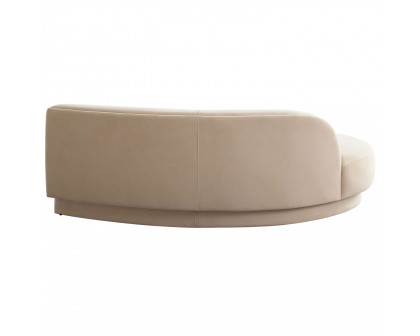 Diamond Sofa Zelda LF Performance Velvet Curved Chaise with One Accent Pillow Ball - Light Camel