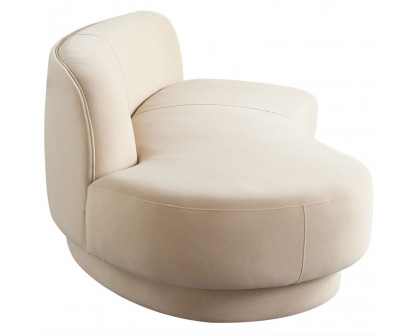 Diamond Sofa Zelda LF Performance Velvet Curved Chaise with One Accent Pillow Ball - Light Camel