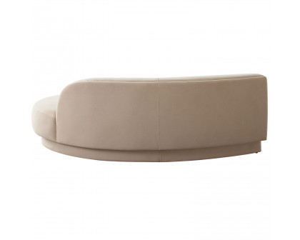 Diamond Sofa Zelda RF Performance Velvet Curved Chaise with One Accent Pillow Ball - Light Camel