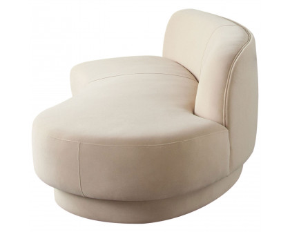 Diamond Sofa Zelda RF Performance Velvet Curved Chaise with One Accent Pillow Ball - Light Camel