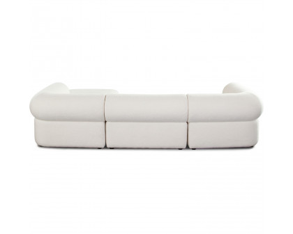 Diamond Sofa Zia 4PC Sherpa Fabric Modular Reversible Chaise Sectional - Ivory