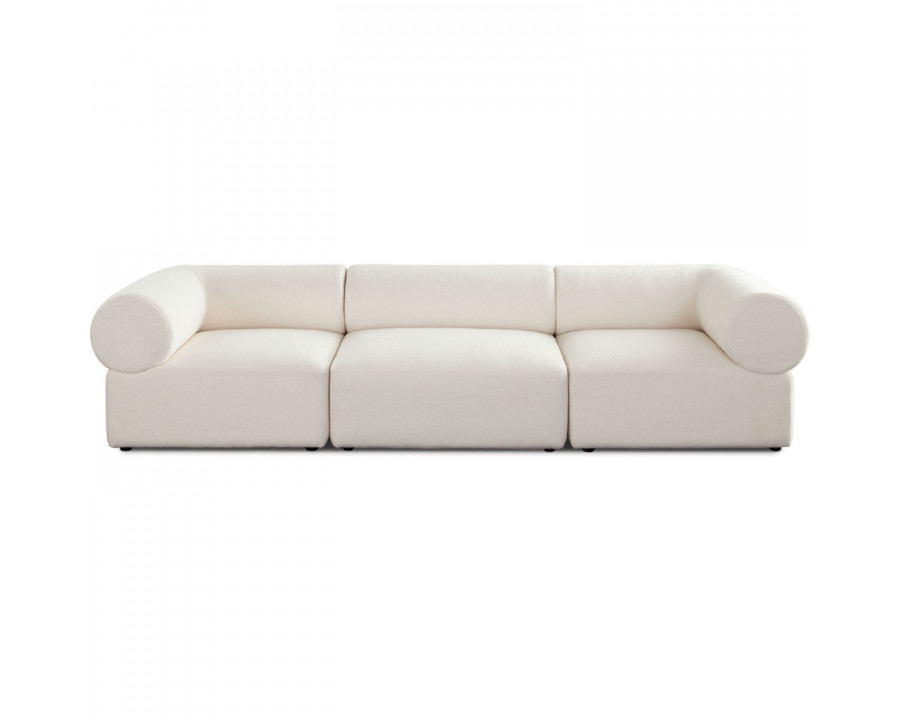 Diamond Sofa Zia 3PC Sherpa Fabric Modular Sofa - Ivory