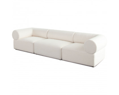 Diamond Sofa Zia 3PC Sherpa Fabric Modular Sofa - Ivory