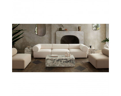 Diamond Sofa Zia 3PC Sherpa Fabric Modular Sofa - Ivory