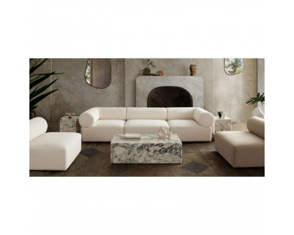 Diamond Sofa Zia 3PC Sherpa Fabric Modular Sofa - Ivory