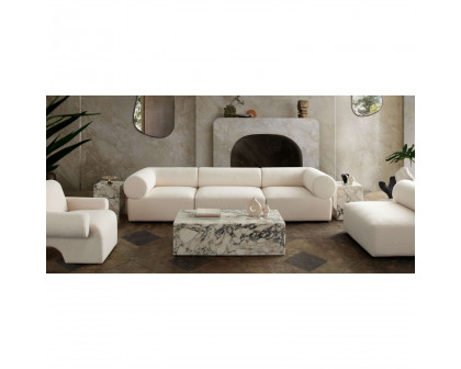 Diamond Sofa Zia 3PC Sherpa Fabric Modular Sofa - Ivory