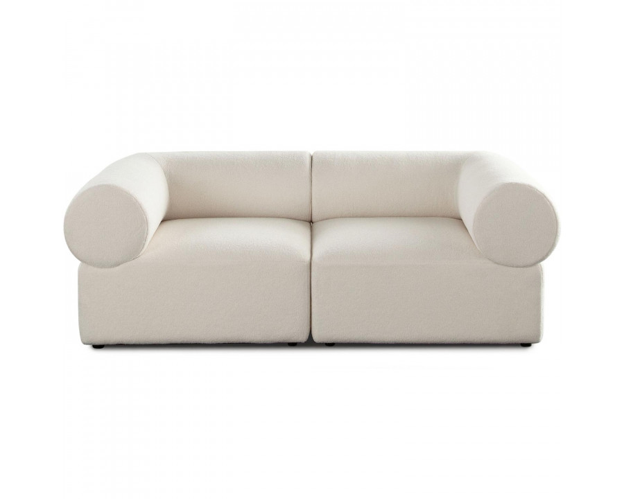 Diamond Sofa Zia 2PC Sherpa Fabric Modular Sofa - Ivory