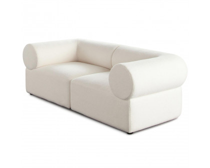 Diamond Sofa Zia 2PC Sherpa Fabric Modular Sofa - Ivory