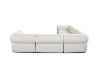 Diamond Sofa Zia 5PC Sherpa Fabric Corner Sectional - Ivory