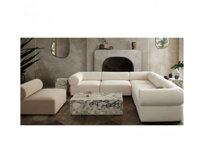 Diamond Sofa Zia 5PC Sherpa Fabric Corner Sectional - Ivory