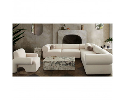 Diamond Sofa Zia 5PC Sherpa Fabric Corner Sectional - Ivory