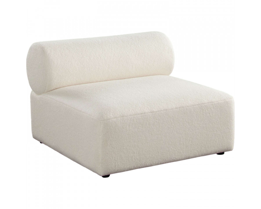 Diamond Sofa Zia Sherpa Fabric Armless Chair - Ivory