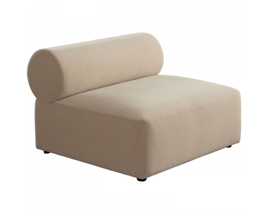 Diamond Sofa Zia Performance Velvet Fabric Armless Chair - Light Camel