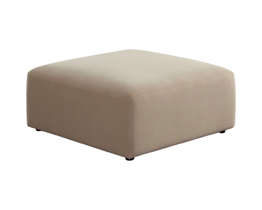 Diamond Sofa Zia Performance Velvet Fabric Ottoman - Light Camel