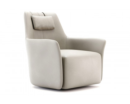 Domkapa™ Alexander Armchair - White Texturized Steel, Cross-Stitching