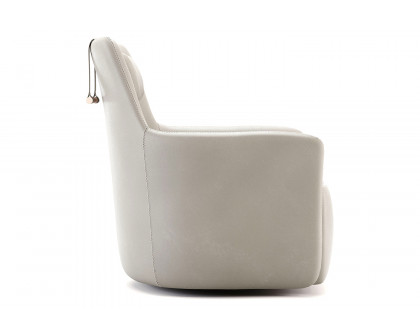 Domkapa™ Alexander Armchair - White Texturized Steel, Double-Top Stitching