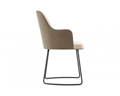 Domkapa Anna Chair with Armrest Metal Baseboard - Polished Stainless Steel