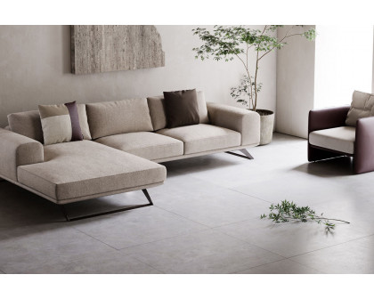 Domkapa Aniston Chaise Sofa - White Texturized Steel