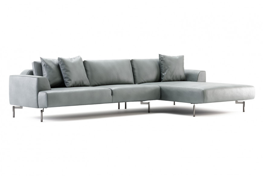 Domkapa™ Taís Chaise Sofa - Brushed Stainless Steel