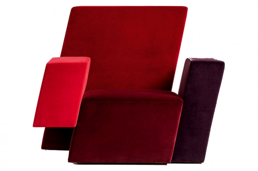 Driade™ Italic Pattern Armchair - Red/Burgundy