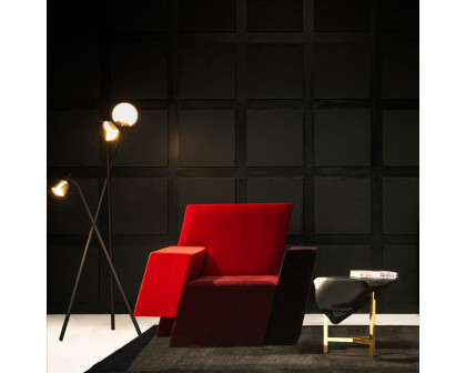 Driade™ Italic Pattern Armchair - Red/Burgundy