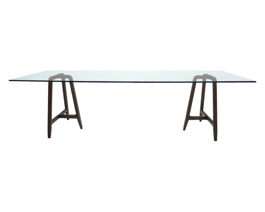 Driade Easel 106" Dining Table - Transparent/Charcoal