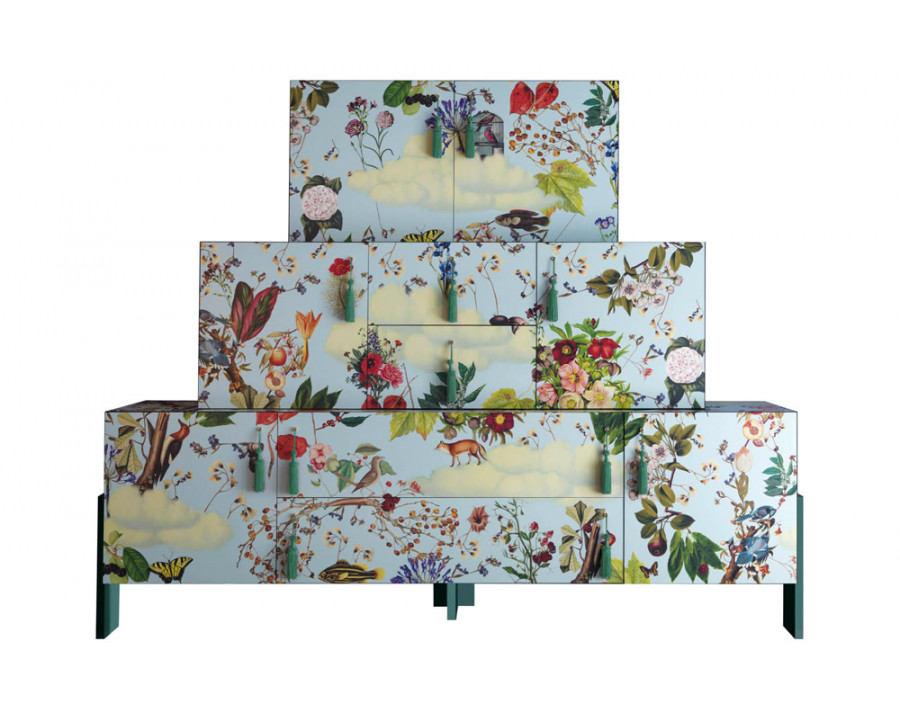 Driade Ziqqurat Floral Cabinet - Teal