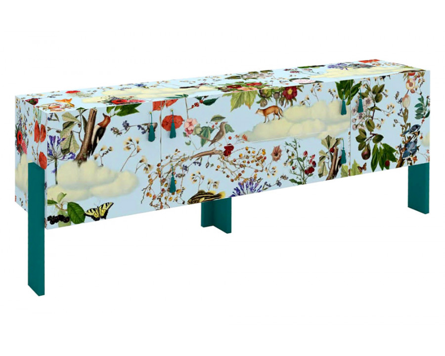 Driade Ziqqurat Floral Sideboard - Teal