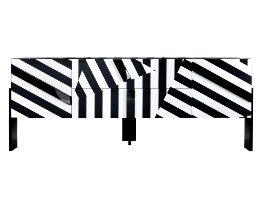 Driade Ziqqurat Striped Sideboard - White/Black