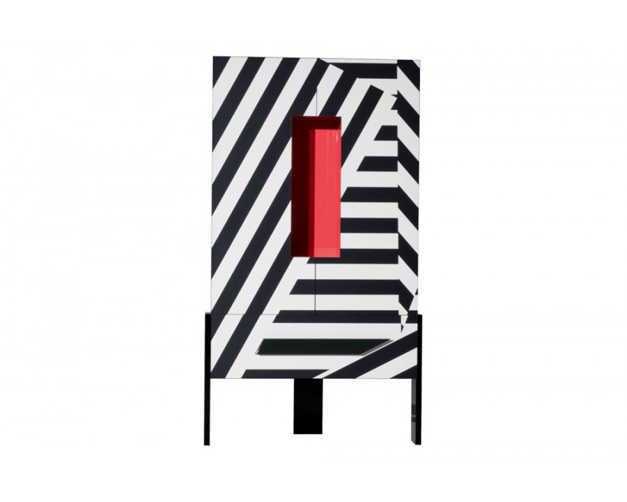 Driade Ziqqurat Striped Tall Wardrobe - White/Black