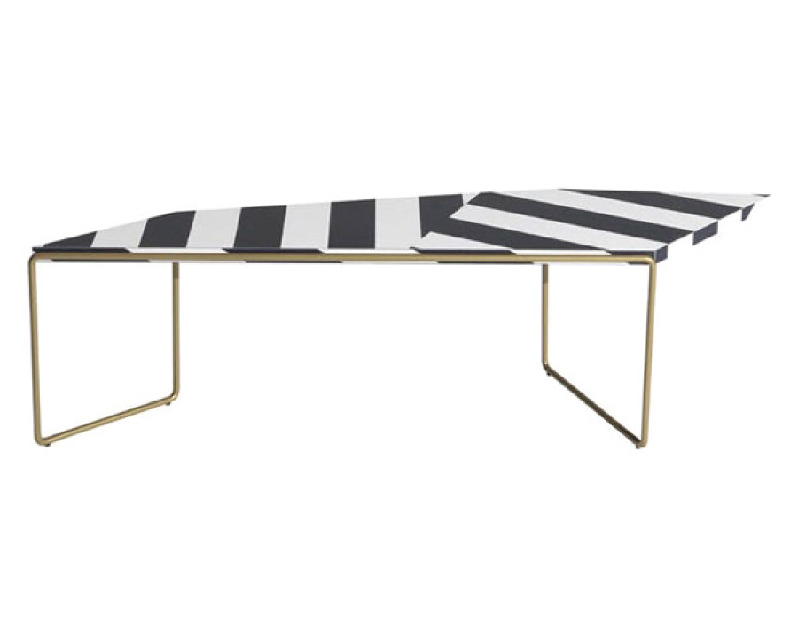 Driade Zagazig Striped Console Table - White/Black/Gold