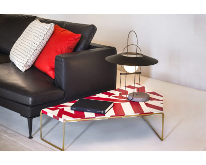 Driade Zagazig Striped Coffee Table - White/Red/Gold