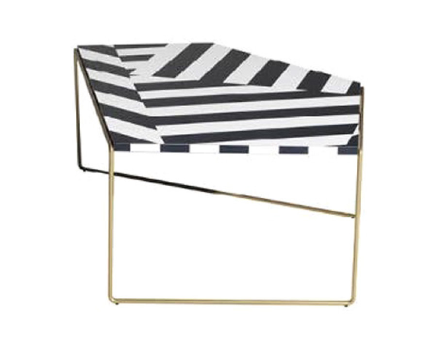 Driade Zagazig Striped Coffee Table - White/Black/Gold