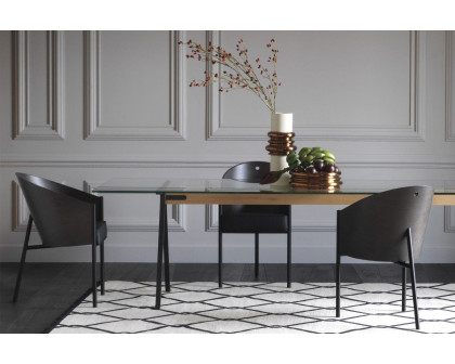 Driade Frate 118" Dining Table - Glass, Painted Steel, Beech