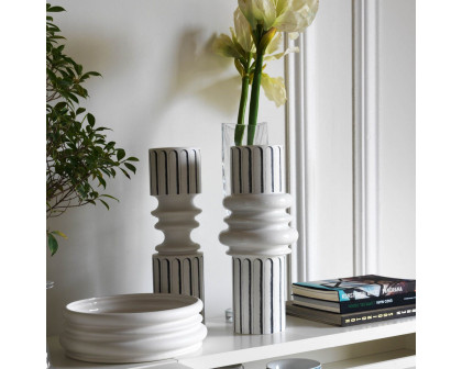 Driade - Ordini Broad Vase in White/Black