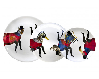 Driade The White Snow Bestiario Della Tavola Table Plate Set - Black/White