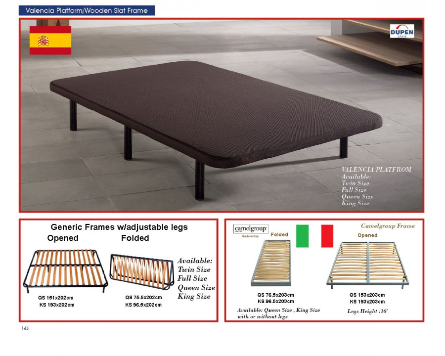 Dupen - Camel Wooden Slats Frame Folded with legs