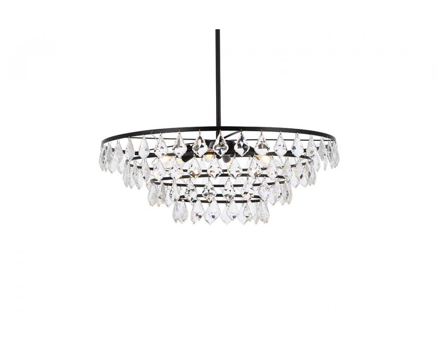 Elegant Pendant Light - Black, L 28" (1101D28BK)