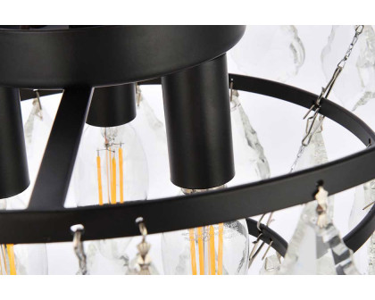 Elegant Flush Mount Light - Black, L 12" (1101F12BK)