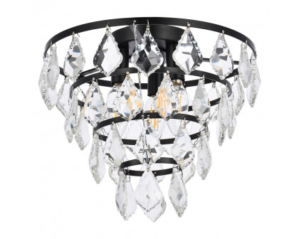 Elegant Flush Mount Light - Black, L 12" (1101F12BK)