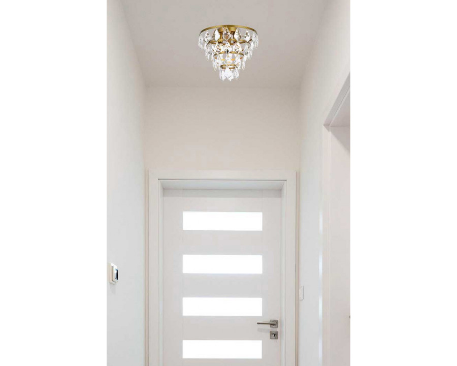 Elegant Flush Mount Light - Brass, L 12" (1101F12BR)