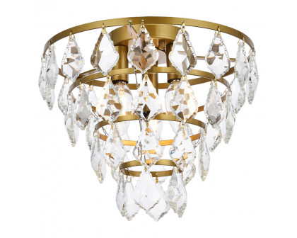 Elegant Flush Mount Light - Brass, L 12" (1101F12BR)