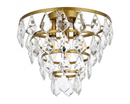 Elegant Flush Mount Light - Brass, L 12" (1101F12BR)