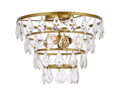 Elegant Flush Mount Light - Brass, L 14" (1101F14BR)