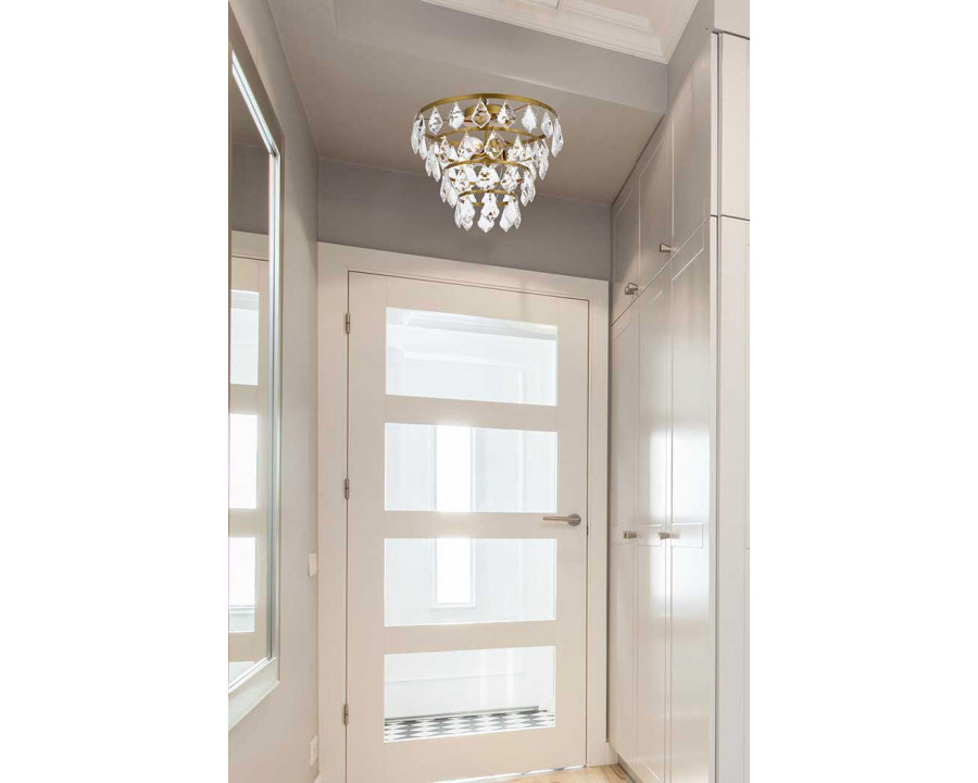 Elegant Flush Mount Light - Brass, L 14" (1101F14BR)