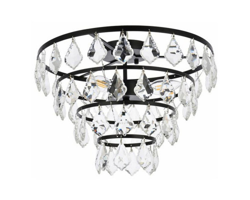 Elegant Flush Mount Light - Black, L 16" (1101F16BK)