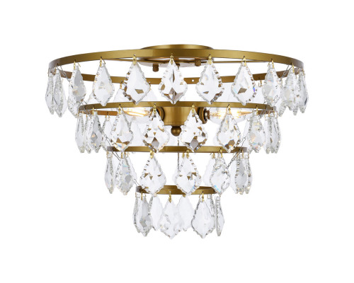 Elegant Flush Mount Light - Brass, L 16" (1101F16BR)