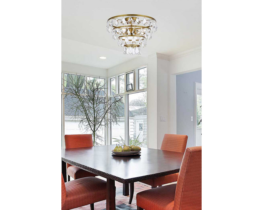 Elegant Flush Mount Light - Brass, L 16" (1101F16BR)